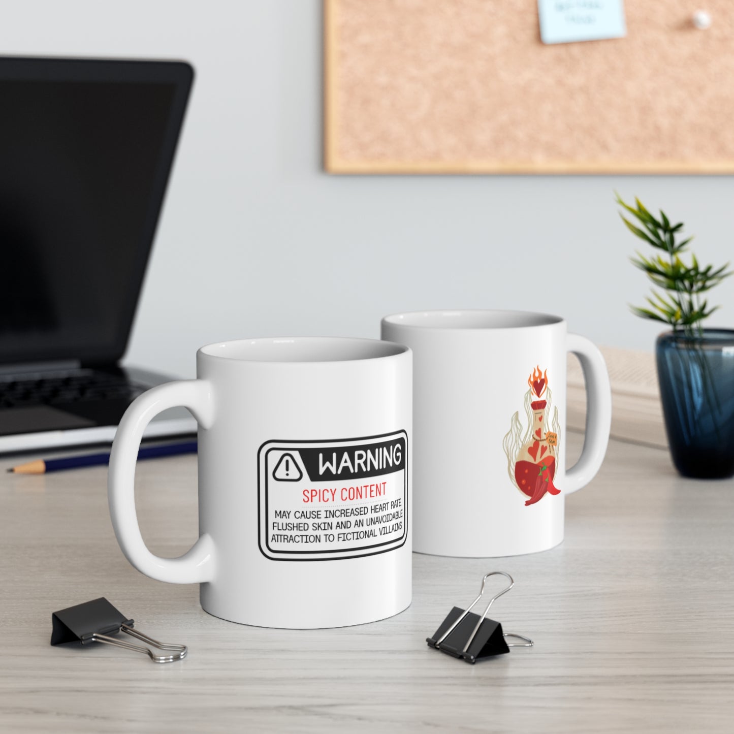 Warning Spicy Content Mug | Spicy Book Lover Gift | Romantasy Reader 11oz Ceramic Mug | Dark Romance Coffee Mug