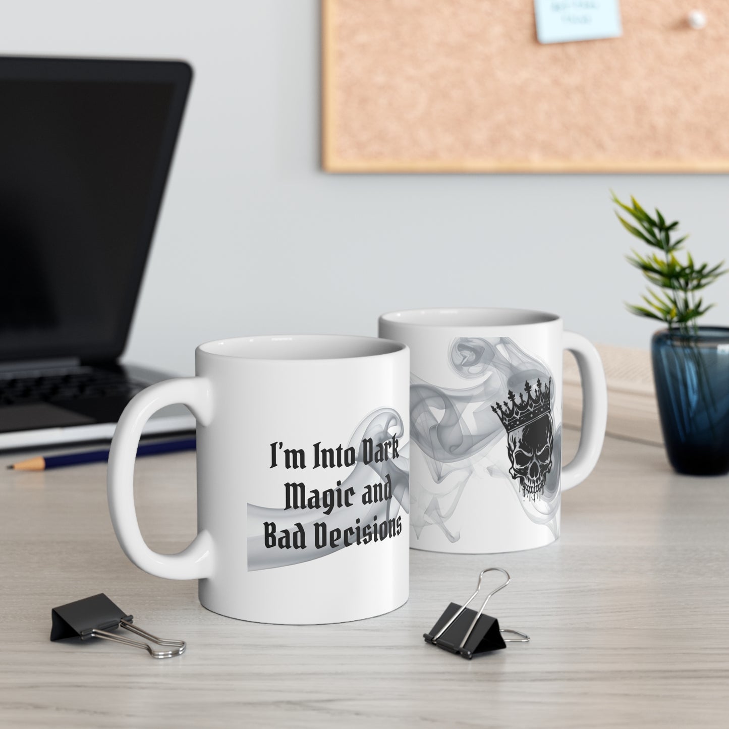 I'm Into Dark Magic and Bad Decisions Mug | Dark Fantasy 11oz Ceramic Mug | Romantasy Reader Gift | Gothic Bookish Mug