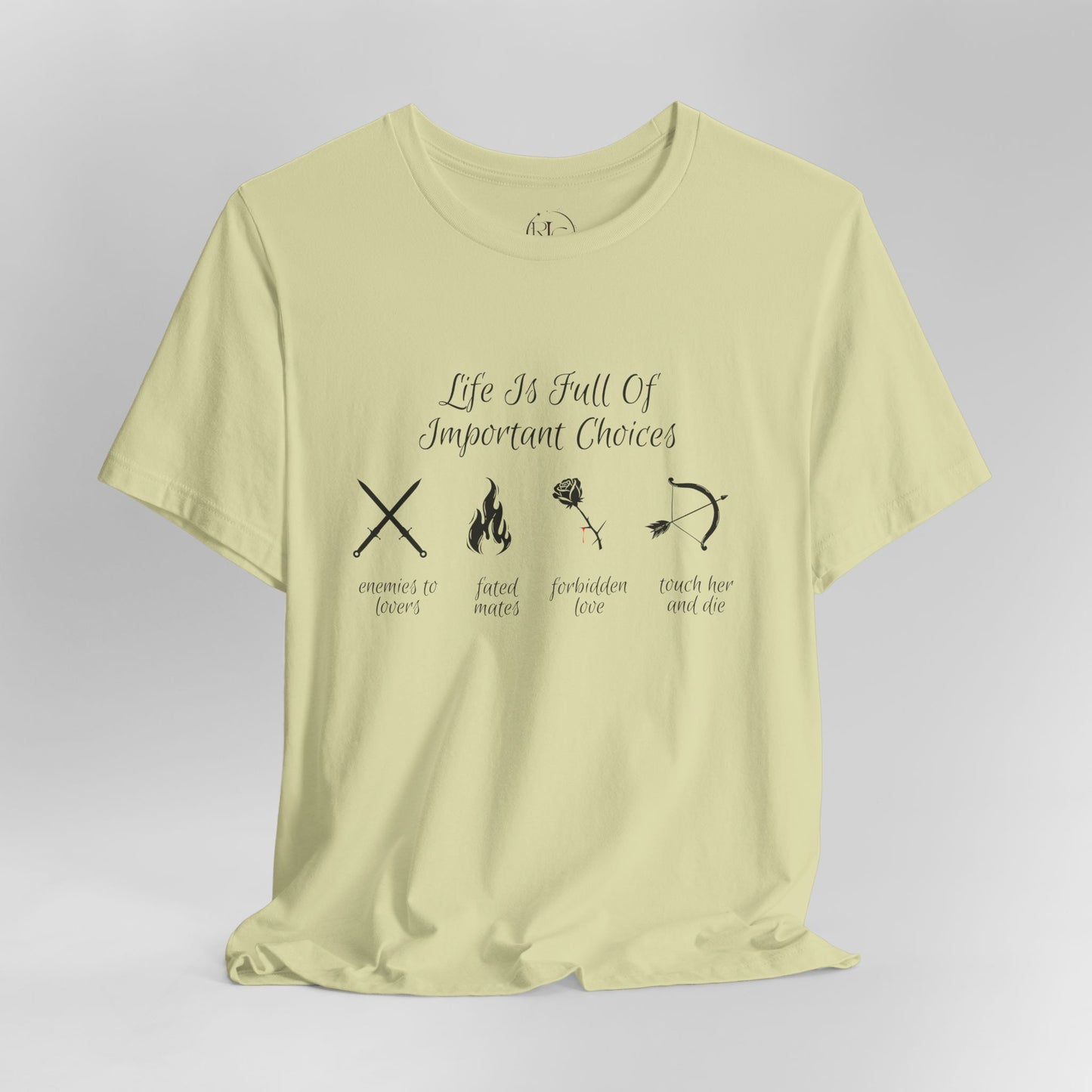 Life Is Full Of Important Choices Romantasy Book T-Shirt | Shadow Daddy, Dragon Rider, Fae Prince, Vampire Lord, Morally Grey Villain