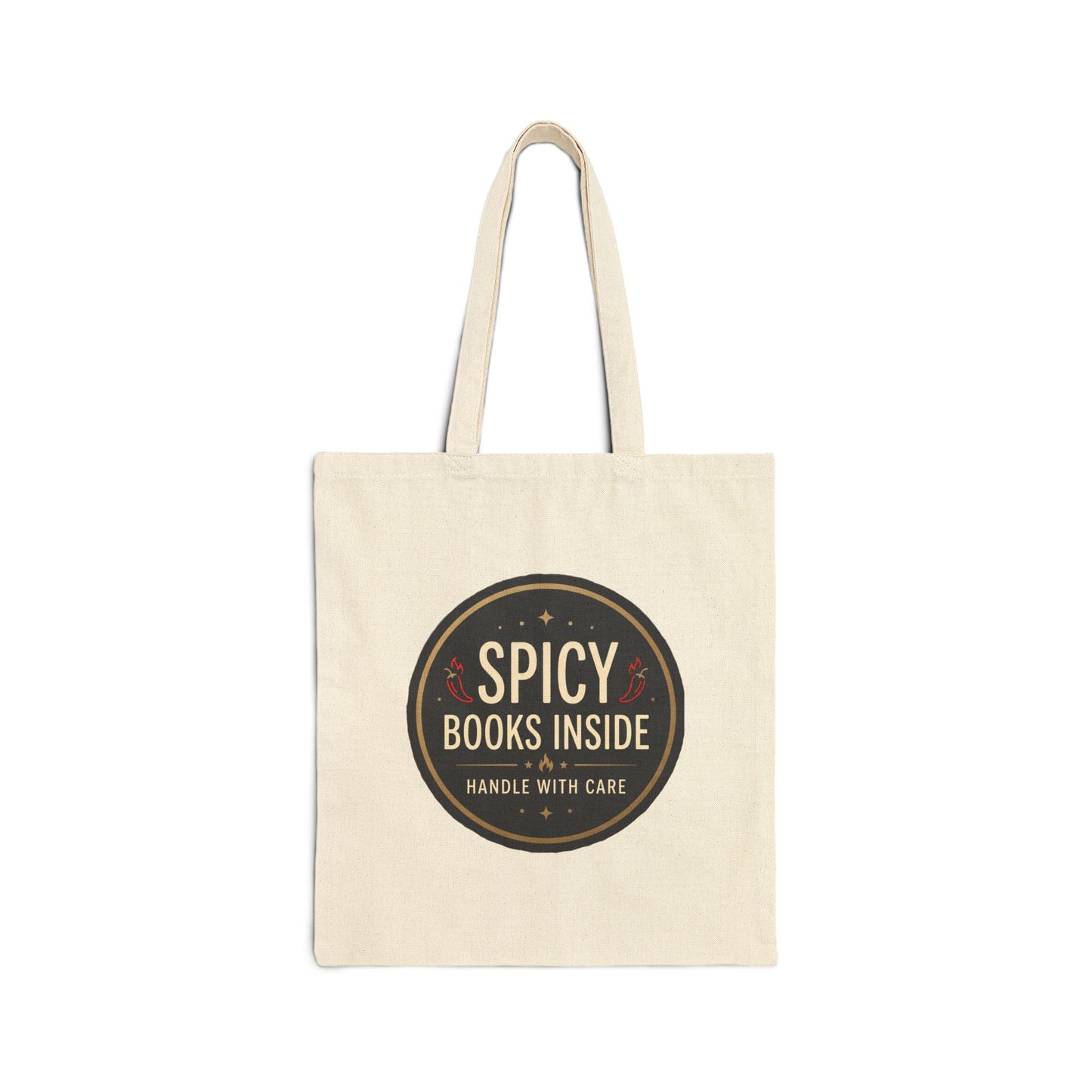 Spicy Books Inside Handle With Care Tote Bag | Spicy Book Lover Gift | Romantasy Canvas Bag