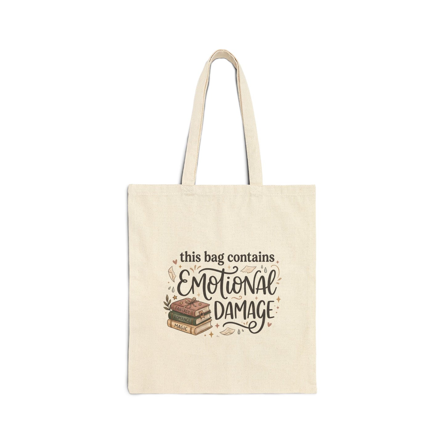 This Bag Contains Emotional Damage Tote Bag | Bookish Canvas Bag | Romantasy Reader Gift