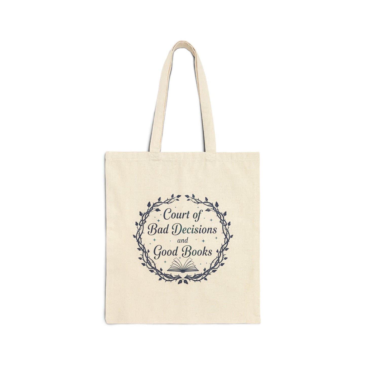 Court of Bad Decisions and Good Books Tote Bag | Romantasy Canvas Bag | Fae Fantasy Reader Gift