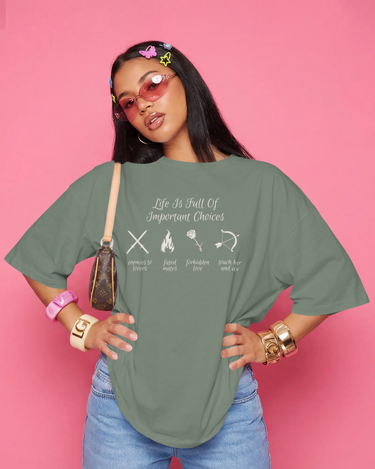Life Is Full Of Important Choices Romantasy Book T-Shirt | Shadow Daddy, Dragon Rider, Fae Prince, Vampire Lord, Morally Grey Villain